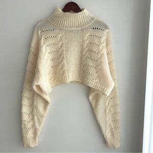 Free People Cream Turtleneck Sweater